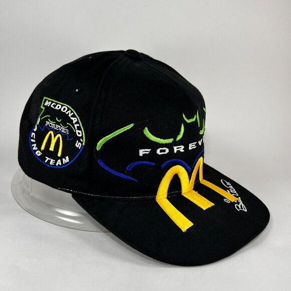 Vtg Batman Forever McDonalds Snapback Cap Hat AJD Black NASCAR Baseball Mens 90s - Picture 5 of 16